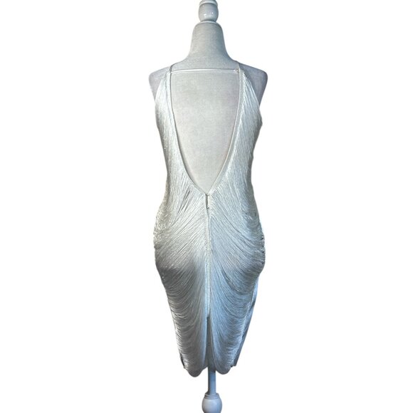 Cult Gaia Mara Dress in Off White Fringe X-Small New Womens Bridal Cocktail - Picture 7 of 17